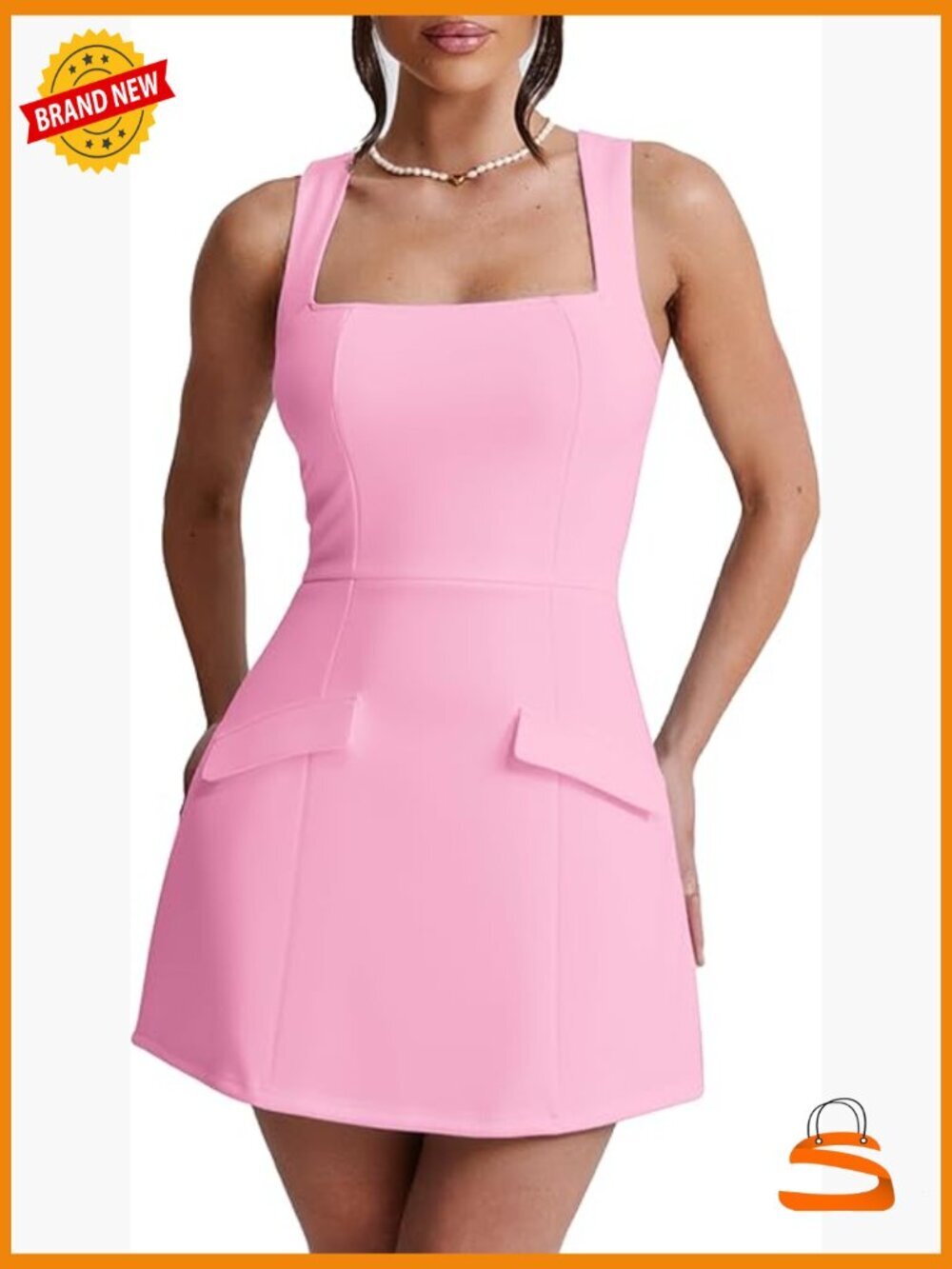 Sexy Bodycon Corset Mini A Line Dress Square Neck Back Zipper Party Dress